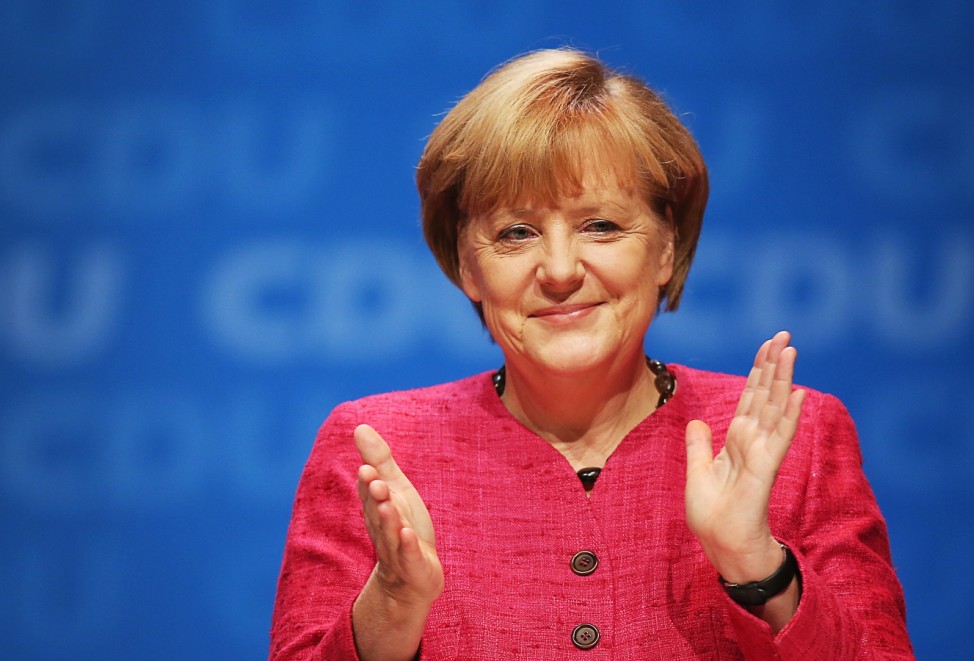 Angela Merkel Campaigns In Berlin