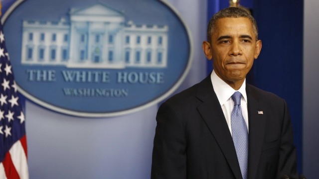 U.S. President Barack Obama makes a statement to the press in the briefing room of the White House
