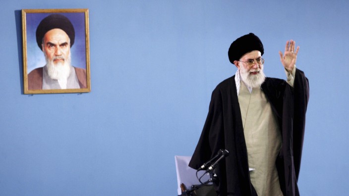 File photo of Iran's Supreme Leader Khamenei gesturing in Tehran