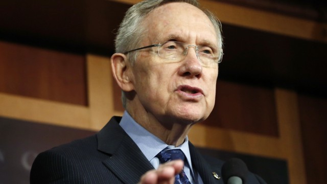 Reid addresses reporters at a news conference in Washington