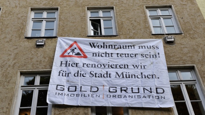Leerstand in München: Auslöser der Leerstands-Debatte: Die Aktivisten von "Goldgrund" besetzten ein Haus in der Pilotystraße.