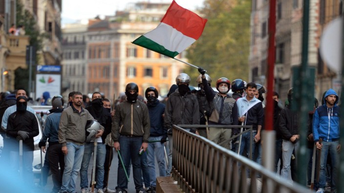Anti-austerity protest in Rome