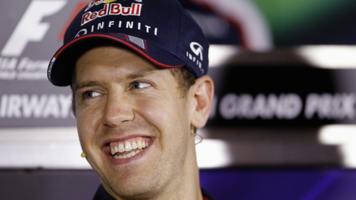 Red Bull Formula One driver Sebastian Vettel of Germany attends a news conference ahead of the Abu Dhabi F1 Grand Prix at the Yas Marina circuit in Abu Dhabi