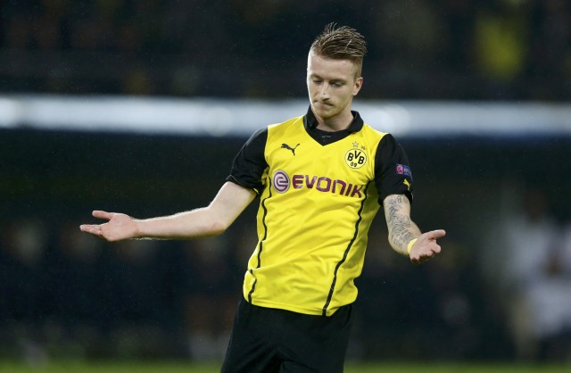 Borussia Dortmund's Reus reacts during Champions League soccer match against Arsenal in Dortmund