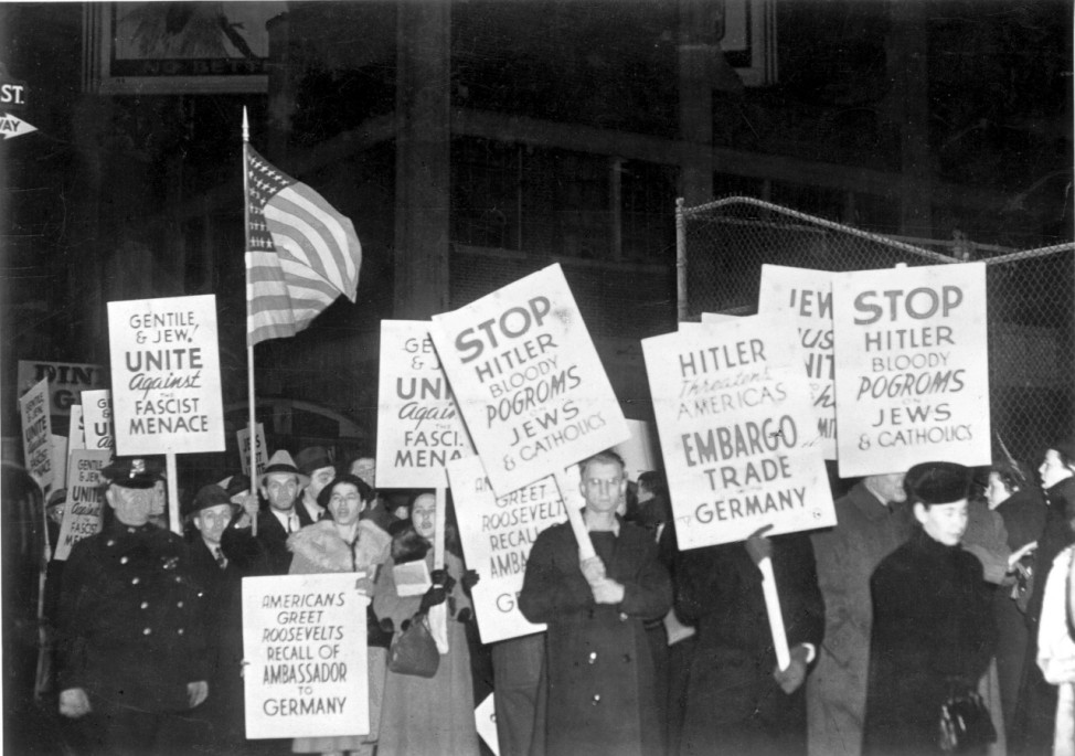 Protest in den USA: New Yorker Bürger gegen das nationalsozialistische Deutschland. 9. November 1938 Pogromnacht