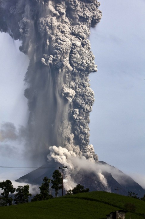 Mount Sinabung Erupts Again In Indonesia