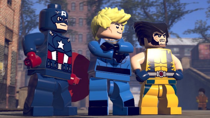 Computerspiel "Lego: Marvel Super Heroes": Captain America, Human Torch und Wolverine (v.l.n.r.) sind nur ein kleiner Vorgeschmack auf die über 100 spielbaren Helden.