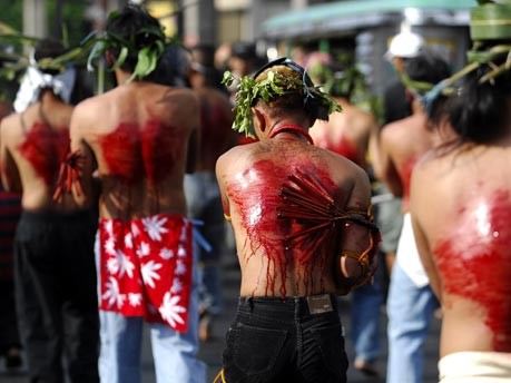 Geißelungen in der Karwoche auf den Philippinen;AFP