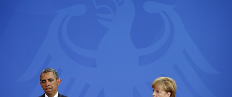 File photo of U.S. President Obama and German Chancellor Merkel