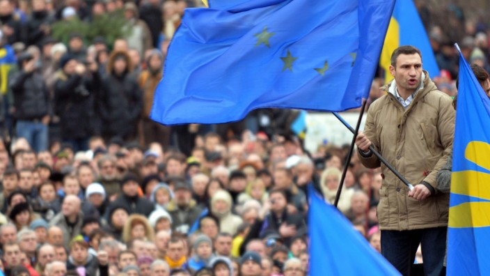 Proteste in der Ukraine: Vitali Klitschko (rechts) gilt als Hoffnungsträger der Opposition.