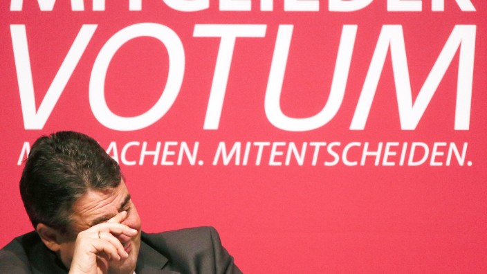 Der Parteivorsitzende Sigmar Gabriel auf einer Regionalkonferenz der SPD in Hamburg.