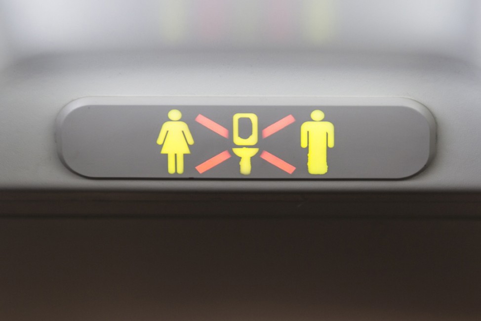 Toilette Flugzeug Zeichen sign