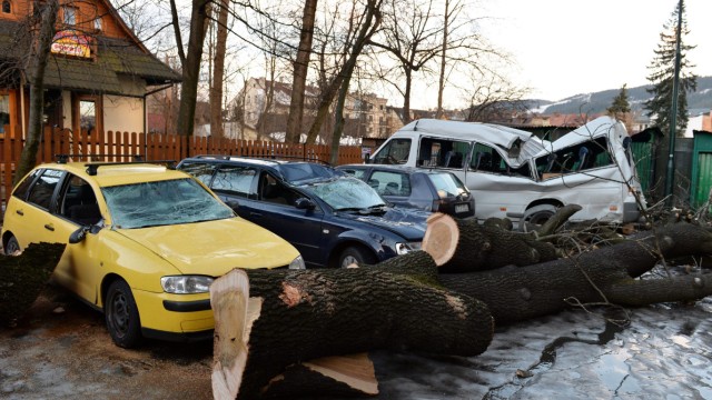Damage after bad weather in Poland