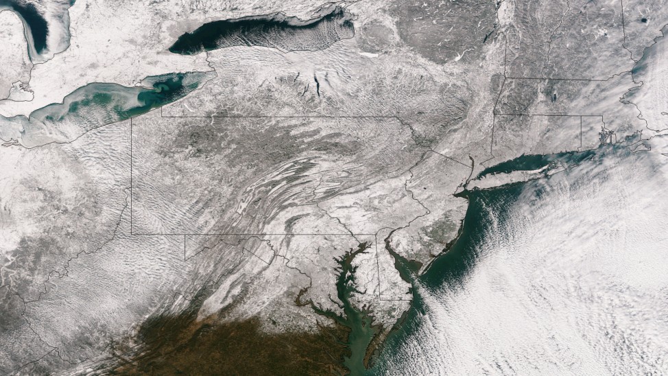 USA Satellitenbild Mittlerer Westen Nordosten Winter Wetter