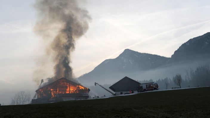 Brand eines Bauernhofs