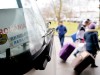 Rumänischer Reisebus kommt in Berlin an