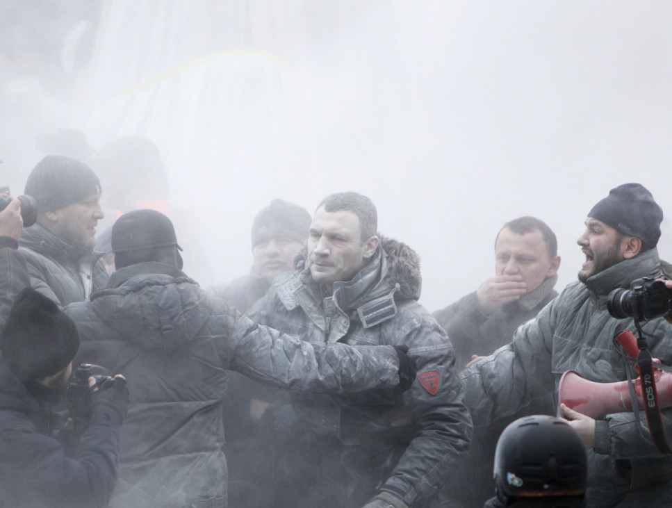 Vitali Klitschko bei einer Demonstration in Kiew