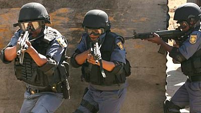 Südafrika vor der WM 2010: Mitglieder der SAPS (South African Police Services) bei einer Übung