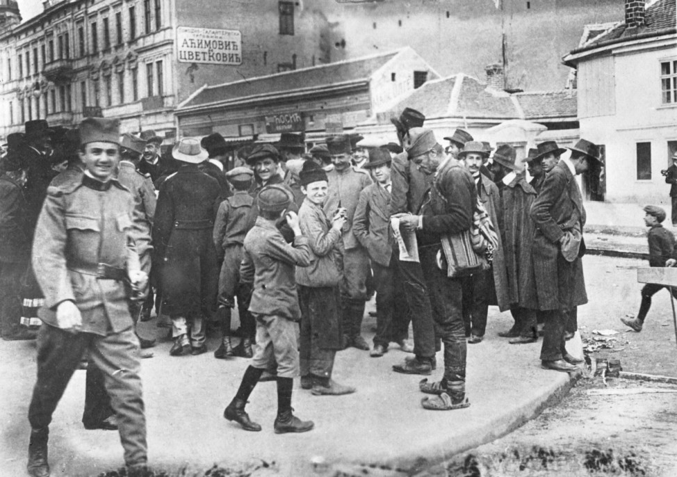 Verkündung der Mobilmachung in Belgrad, 1914