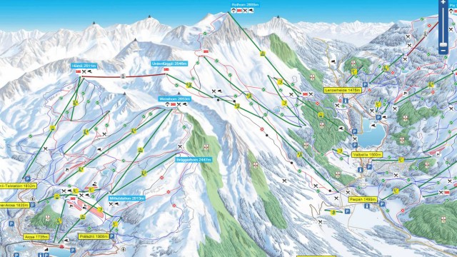 Pistenplan Skigebiet Arosa Schweiz