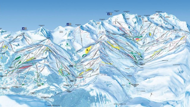 Pistenplan Skigebiet Les Trois Vallées Frankreich