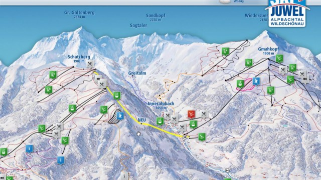 Pistenplan Skigebiet Wildschönau Alpbachtal Österreich