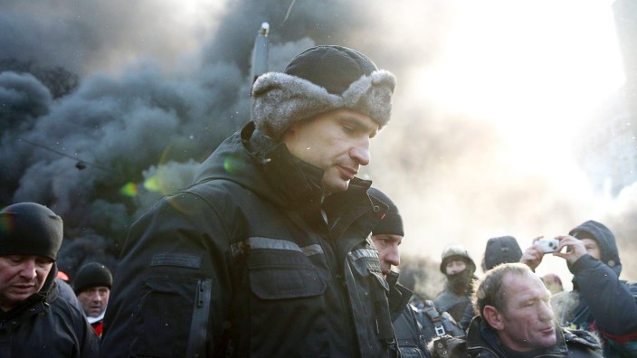 ITAR TASS KIEV UKRAINE JANUARY 23 2014 Udar party leader Vitali Klitschko is among opposition d