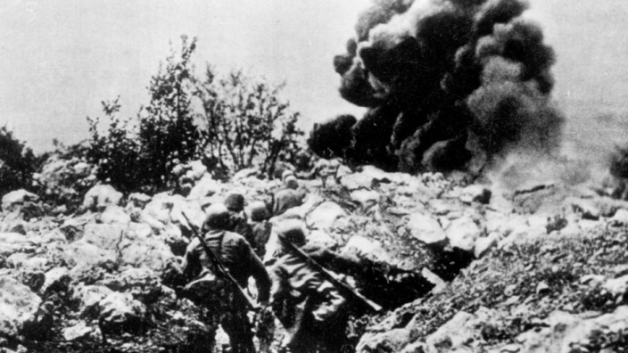 Österreichische Soldaten an der Front in Italien, 1918 Piave Erster Weltkrieg