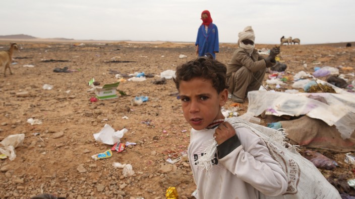 Müllhalde aus Plastik in Marokko