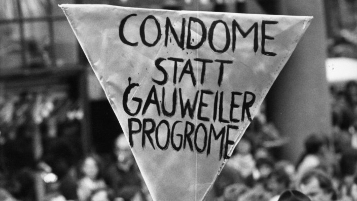Demonstration gegen die bayerischen Aidsgesetze, 1987