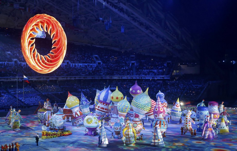 Performers are seen during the opening ceremony of the 2014 Sochi Winter Olympics