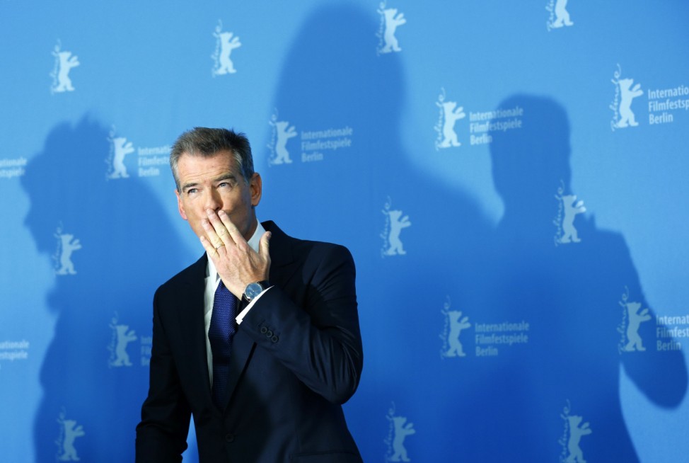 Cast member Pierce Brosnan poses during photocall to promote the movie 'A Long Way Down' at Berlinale International Film Festival in Berlin