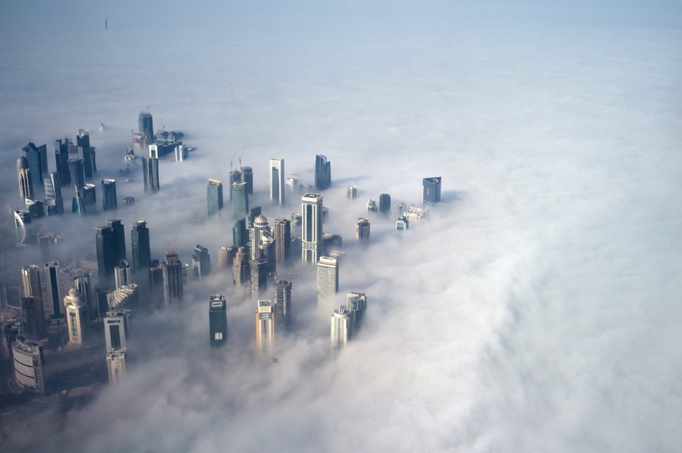 Doha Skyline under fog