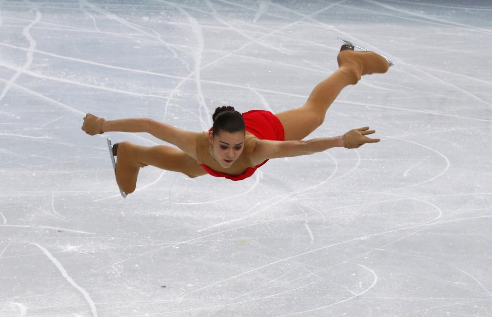 Adelina Sotnikova competes during the figure skating women's short program at the 2014 Sochi Winter Olympics