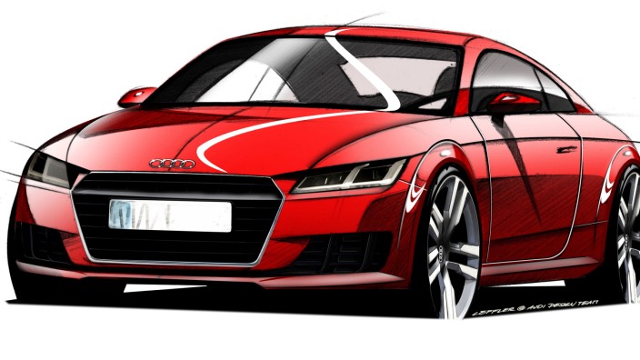 Diese Designskizze zeigt den Audi TT.