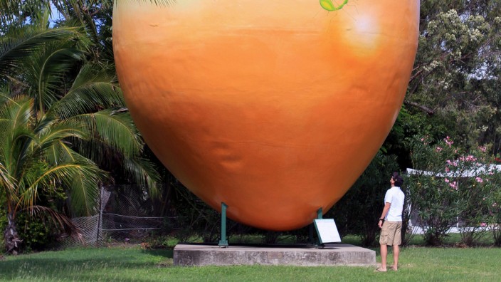 Marketing-Aktion in Australien: Da war die Welt noch in Ordnung: Die zehn Meter hohe Mango-Statue im australischen Örtchen Bowen auf einem undatierten Foto.