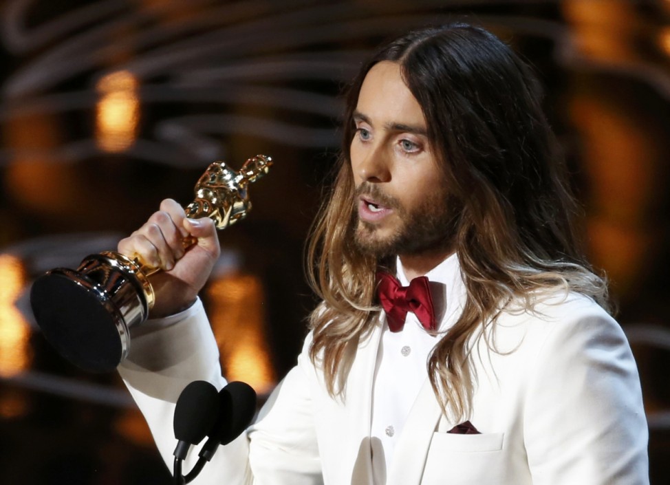 Leto, best supporting actor winner for his role in 'Dallas Buyers Club', speaks on stage at the 86th Academy Awards in Hollywood