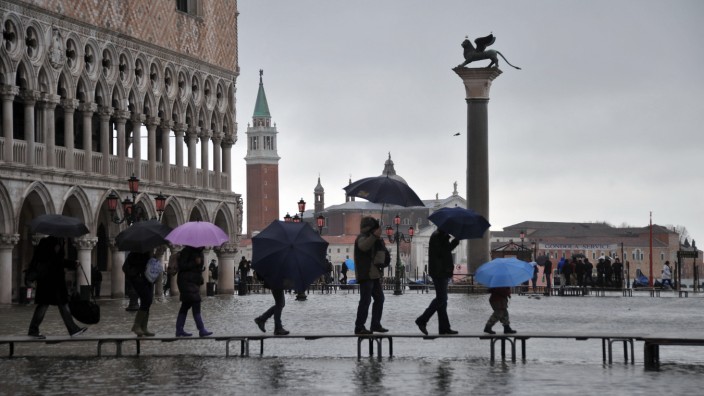 Prognose zum Klimawandel: Hochwasser ist Venedig bereits jetzt sehr häufig. Das acqua alta wird noch zunehmen.