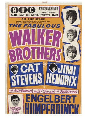 Plakat für ein Konzert von Jimi Hendrix und Cat Stevens, 1967
