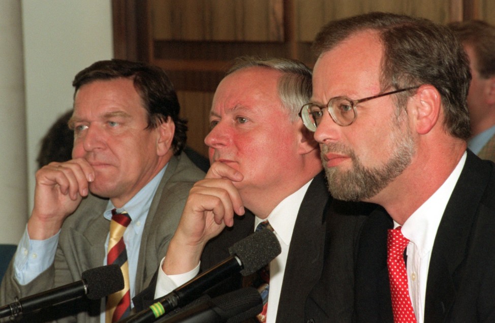 Gerhard Schröder, Oskar Lafontaine und Rudolf Scharping, 1994