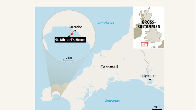 Grafik St. Michael's Mount Cornwall Großbritannien