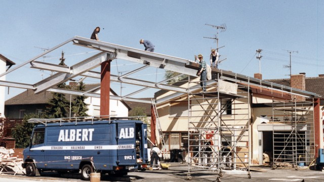 Umbau bei der Tankstelle Maisach 1988 und 1989.