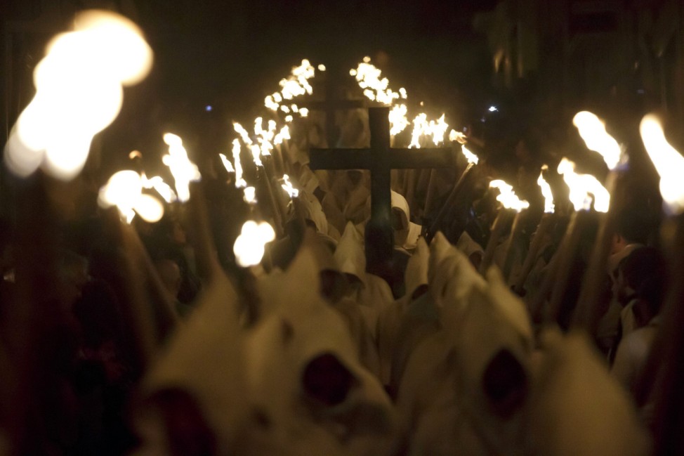 Umzug der Bruderschaft "Cristo de la Buena Muerte" in Zamora, Spanien