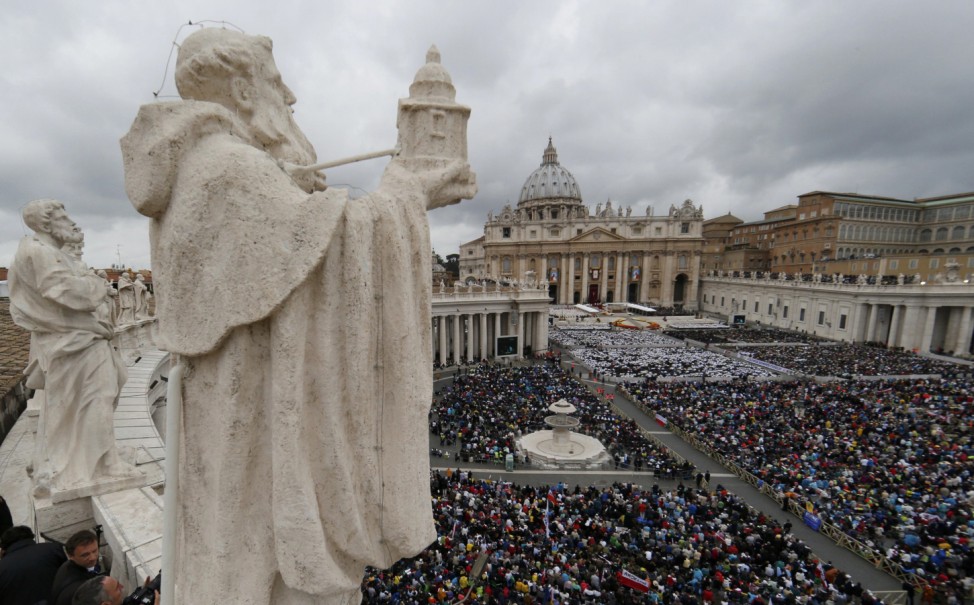A general view shows St. Peter's Square during the canonisation ceremony of Popes John XXIII and John Paul II at the Vatican