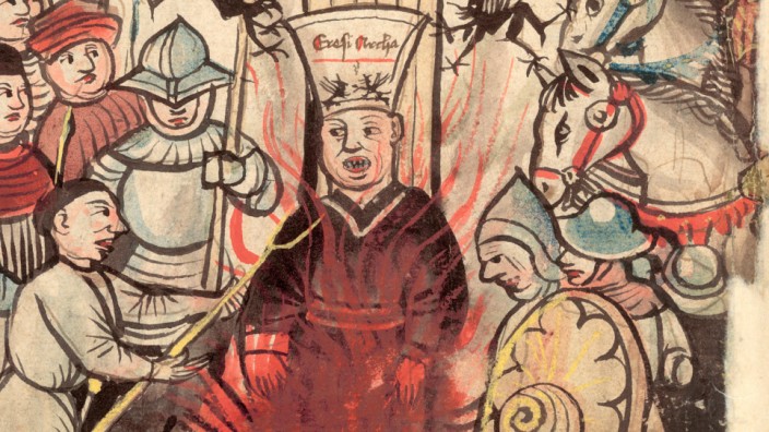 Richental-Chronik 1464, Gebhard Dacher, Jan Hus auf dem Scheiterhaufen Konzil in Konstanz