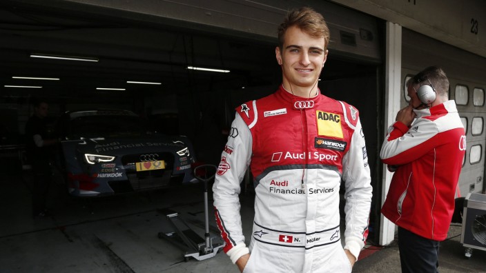 Motorsports DTM german touring cars championship 2014 test drives at Hockenheim Audi Financial; Nico Müller