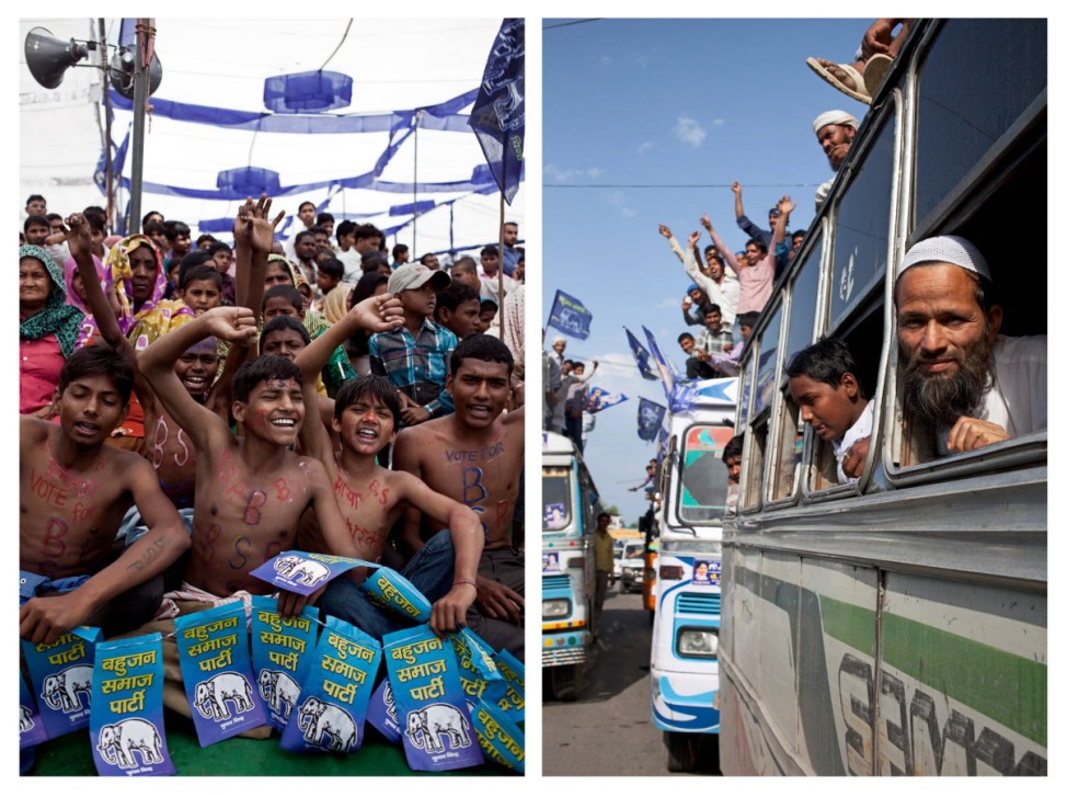 Unterhauswahlen in Indien: Anhänger der Kandidatin Mayawati Kumari