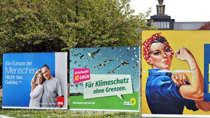 Plakate zur Kommunal- und Europawahl in Sachsen