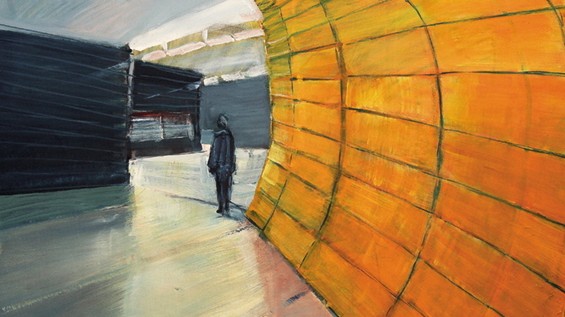 Dieter Hess ist einer von hundert Ausstellern auf der ARTmuc. Das Bild zeigt die U-Bahn-Haltestelle "Marienplatz".