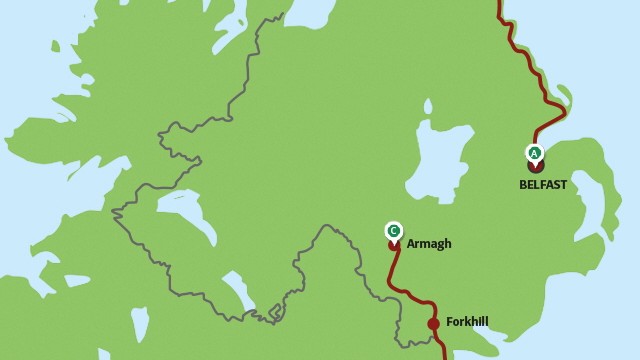 Karte Nordirland Radtour
